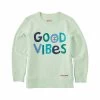 Kids ' Good Vibes Simply True Fleece Crew Sweatshirt -Casual Wear Shop 74987 SAGE GREEN l