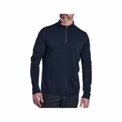 KUHL Men's Invigoratr Merino Quarter- Zip Pullover -Casual Wear Shop 74995 PIRATE BLUE l
