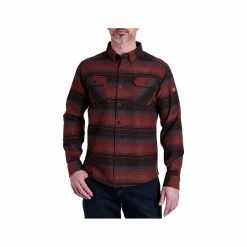 KUHL Men's Disordr Long Sleeve Flannel Shirt -Casual Wear Shop 74996 SPICED RUM l