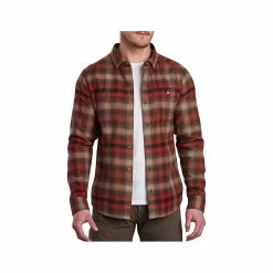 KUHL Men's The Law Long Sleeve Flannel Shirt -Casual Wear Shop 74997 BRICKSTONE l