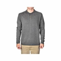 Men's Stretch Jersey Long Sleeve Henley Top 28 Men's Stretch Jersey Long Sleeve Henley Top -Casual Wear Shop 75347 CHARCOAL l