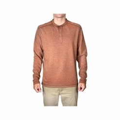 Men's Stretch Jersey Long Sleeve Henley Top 31 Men's Stretch Jersey Long Sleeve Henley Top -Casual Wear Shop 75347 RUST l