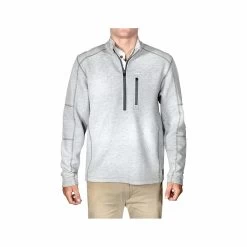 Men's Jacquard Knit Long Sleeve Half Zip Sweater -Casual Wear Shop 75348 DOVE GREY l