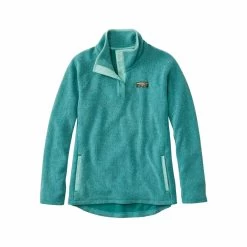 L.L.Bean Women's Quarter- Snap Tumbled Long Sleeve Sherpa Sweater - Curvy