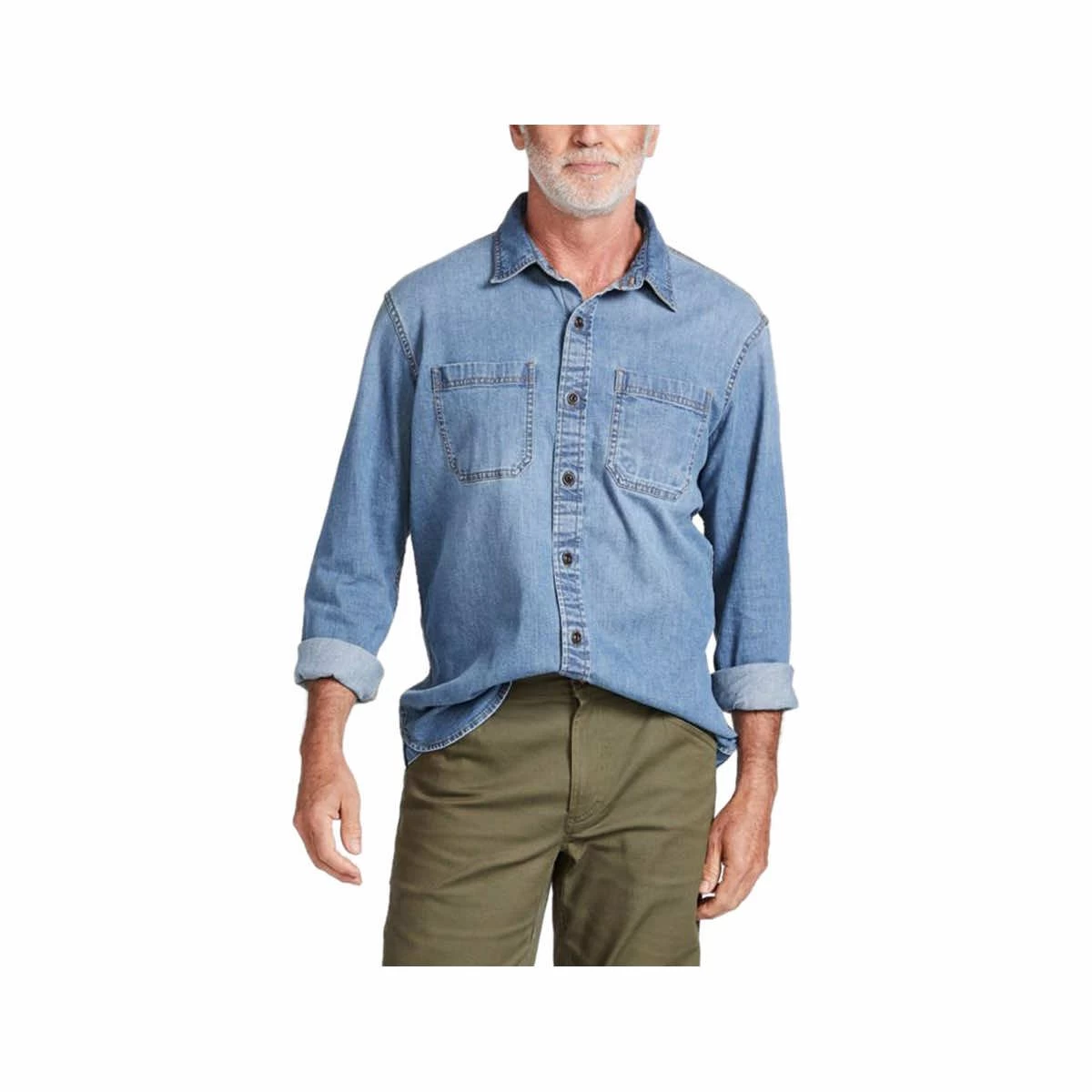 L.L.Bean Men's Beanflex Long Sleeve Denim Shirt 4 L.L.Bean Men's Beanflex Long Sleeve Denim Shirt - Image 2