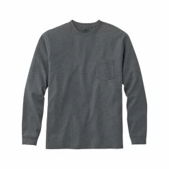L.L.Bean Men's Carefree Unshrinkable Long Sleeve Pocket T- Shirt