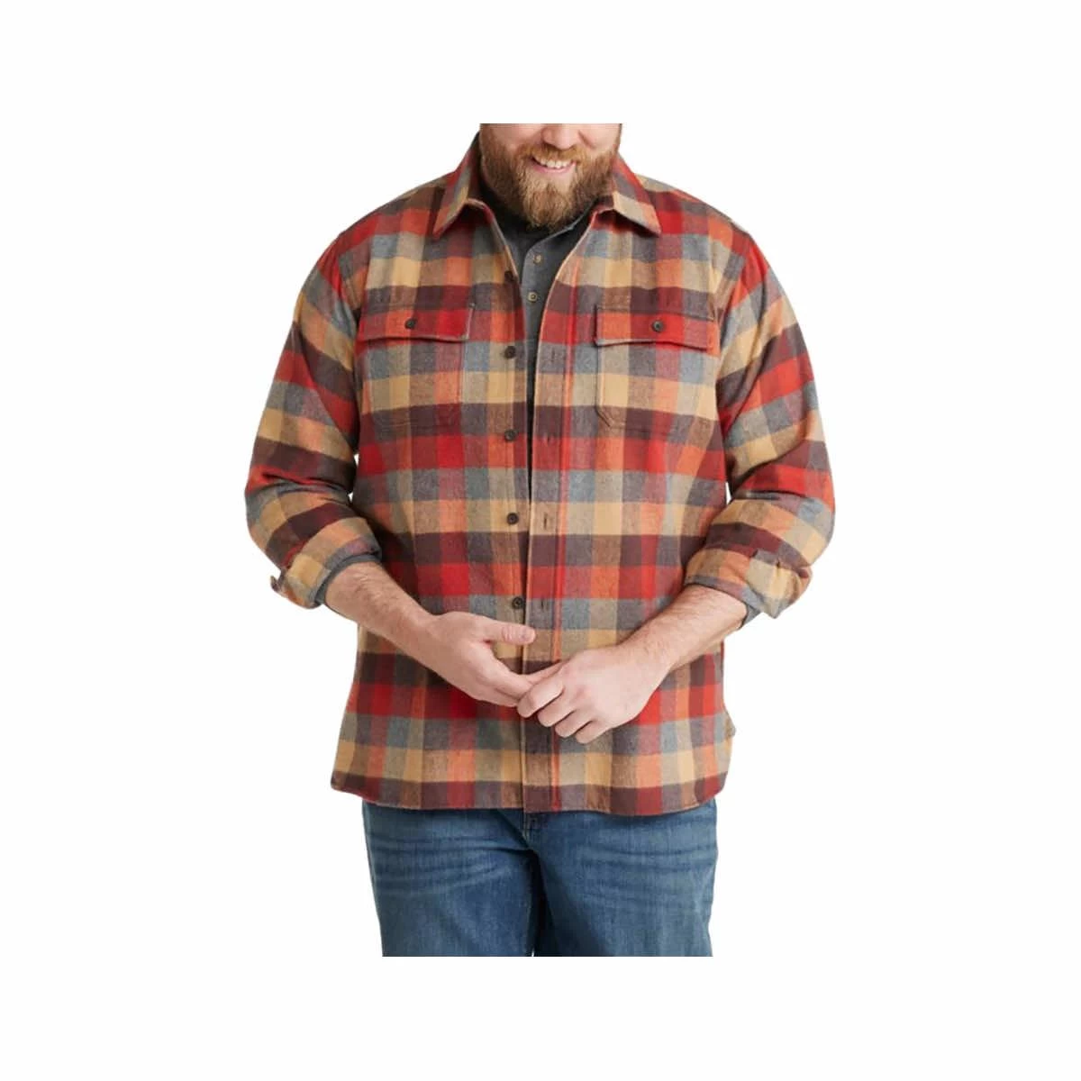 L.L.Bean Men's Long Sleeve Plaid Chamois Shirt 4 L.L.Bean Men's Long Sleeve Plaid Chamois Shirt - Image 2