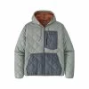 Patagonia Men's Diamond Quilted Full- Zip Bomber Hoodie -Casual Wear Shop 75669 SLEET GREEN l