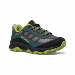 Merrell Youth Moab Speed Low Waterproof Shoes -Casual Wear Shop 75707 GREEN BLACK l