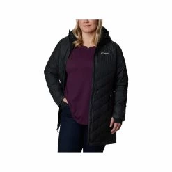 Columbia Women's Heavenly Long Hooded Jacket - Curvy -Casual Wear Shop 75806 010 BLACK l