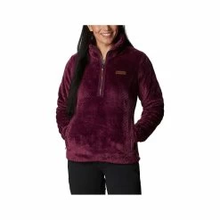 Columbia Women's Fire Side Ii Sherpa Fleece Quarter Zip Pullover 16 Columbia Women's Fire Side Ii Sherpa Fleece Quarter Zip Pullover -Casual Wear Shop 75808 616 MARIONBERRY l