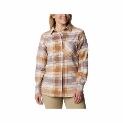 Columbia Women's Calico Basin Flannel Long Sleeve Shirt 17 Columbia Women's Calico Basin Flannel Long Sleeve Shirt -Casual Wear Shop 75809 626T DUSTYPINK l