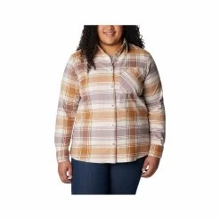 Columbia Women's Calico Basin Flannel Long Sleeve Shirt - Curvy 13 Columbia Women's Calico Basin Flannel Long Sleeve Shirt - Curvy -Casual Wear Shop 75813 626T DUSTYPINK l