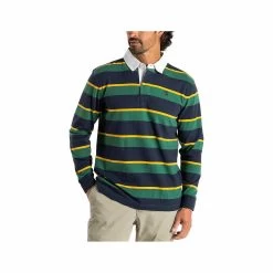 Men's Legacy Rugby Long Sleeve Shirt -Casual Wear Shop 75844 LEAF GREEN l