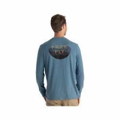 Men's Open Range Long Sleeve T- Shirt -Casual Wear Shop 76001 HEATHER SLATE BLUE l