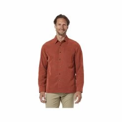 Royal Robbins Men's Desert Pucker Dry Long Sleeve Shirt -Casual Wear Shop 76240 REDWOOD l