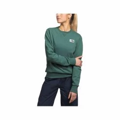 The North Face Women's Heritage Patch Crew Sweatshirt -Casual Wear Shop 76408 DARKSAGE I0F l
