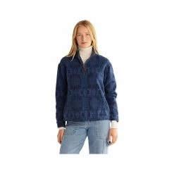 Pendleton Women's Half- Zip Doublesoft Long Sleeve Pullover -Casual Wear Shop 76454 DUCK BLUE 69901 l