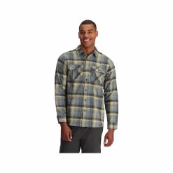 Royal Robbins Men's Lost Coast Plaid Flannel Long Sleeve Shirt -Casual Wear Shop 76640 RIVER ROCK WEST l