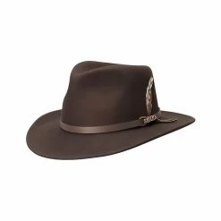 Scala Men's Dakota Wool Felt Hat -Casual Wear Shop 76650 CHOCOLATE l