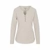 Women's Mini Waffle Notch Long Sleeve Henley Top