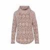 Women's Jacquard French Terry Cowl Neck Long Sleeve Top -Casual Wear Shop 76814 CAPPUCCINO l