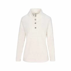 Women's Embossed Mock Neck Long Sleeve Microfleece Top