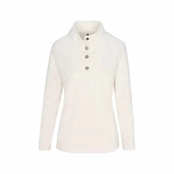 Women's Embossed Mock Neck Long Sleeve Microfleece Top - Curvy