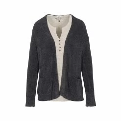 Women's Plush Sweater Long Sleeve Cardigan - Curvy