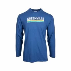 Greenville Retro Stripe Palmetto Moon Long Sleeve T- Shirt