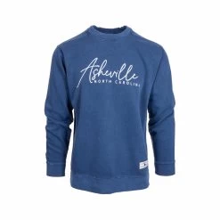 Asheville Script Comfy Crew Sweatshirt 7 Asheville Script Comfy Crew Sweatshirt -Casual Wear Shop 76893 BLUE JEAN l