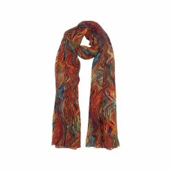 Women's Swirl Print Scarf -Casual Wear Shop 76934 16 RED l