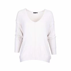 Women's V- Neck Front Seam Sweater - Curvy 8 Women's V- Neck Front Seam Sweater - Curvy -Casual Wear Shop 77071 PEARL 80304 l