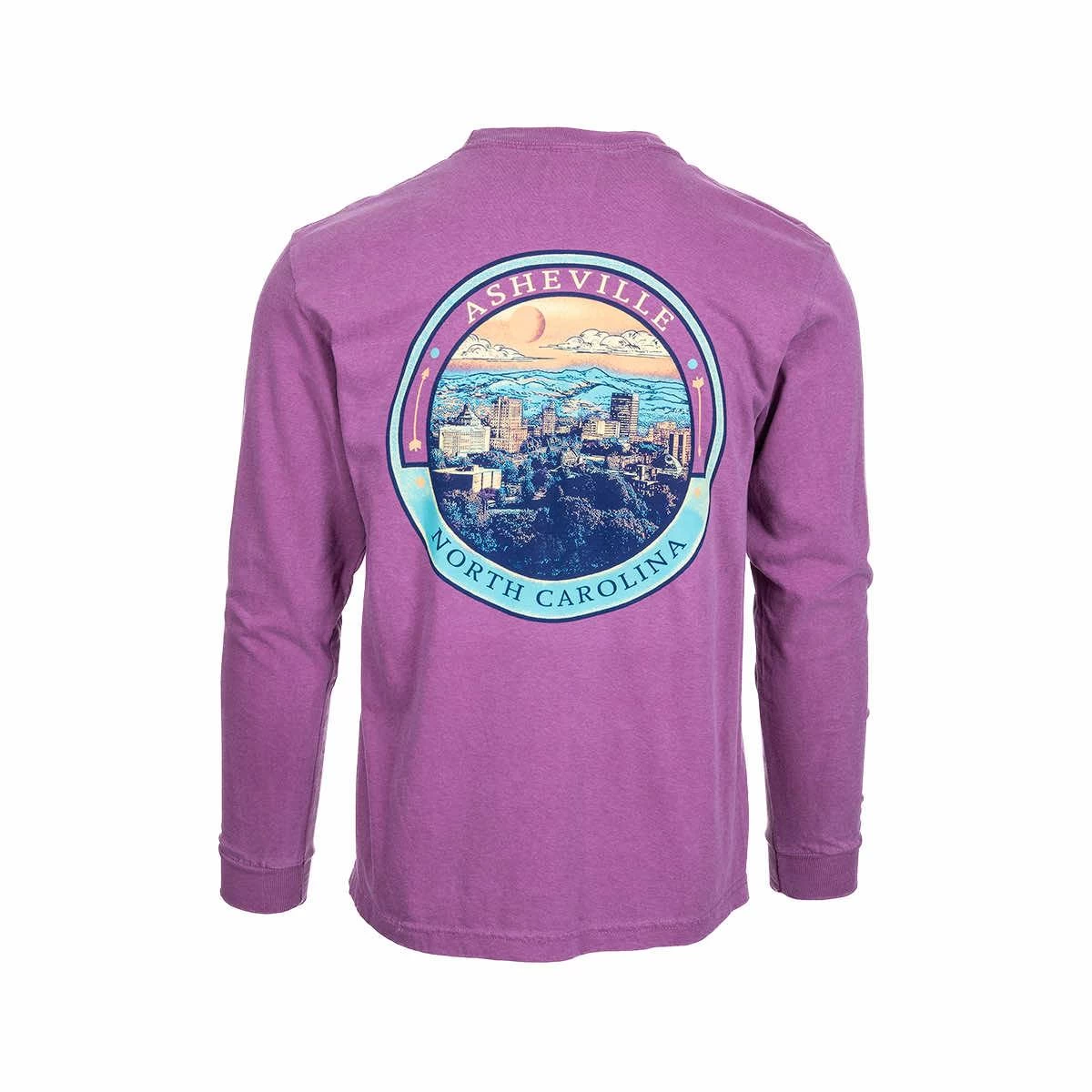 Asheville Cityscape Circle Long Sleeve T- Shirt 4 Asheville Cityscape Circle Long Sleeve T- Shirt - Image 2