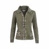 Women's Full- Zip Cardigan -Casual Wear Shop 77121 OLIVE GREEN l