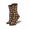 Women's Colorful Caps Bamboo Socks 1 Women's Colorful Caps Bamboo Socks -Casual Wear Shop 77174 BROWN HEATHER l