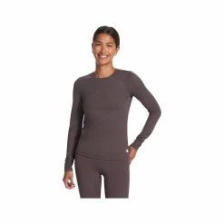 Vuori Women's Long Sleeve Lux Crew Shirt -Casual Wear Shop 77268 HPU PLUMHTHR l