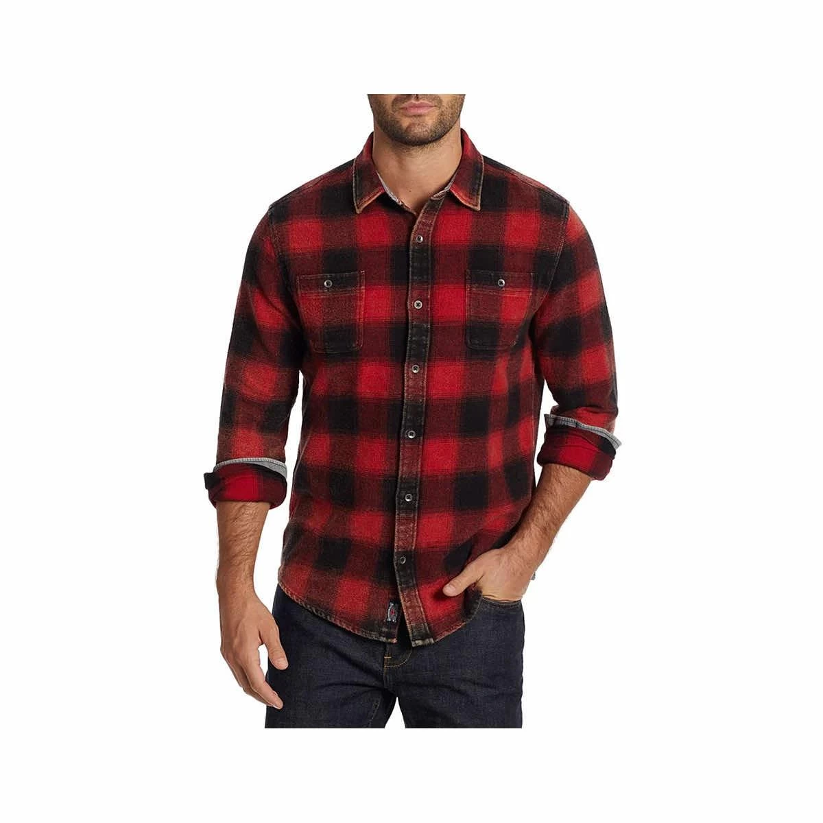 Men's Shaw Vintage Washed Long Sleeve Flannel Shirt 6 Men's Shaw Vintage Washed Long Sleeve Flannel Shirt - Image 4