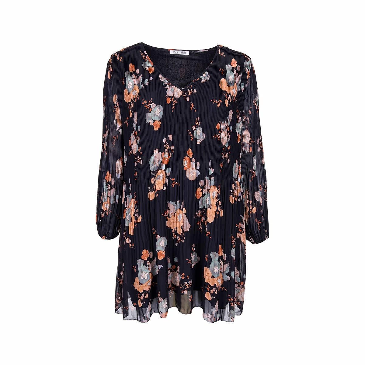 Women's V- Neck Pleated Tunic Top - Curvy 4 Women's V- Neck Pleated Tunic Top - Curvy - Image 2