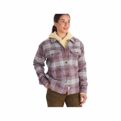 Marmot Women's Incline Heavyweight Flannel Overshirt -Casual Wear Shop 77739 HAZYPURPLE 259 l