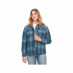 Marmot Women's Incline Heavyweight Flannel Overshirt -Casual Wear Shop 77739 MOONRIVER 1904 l