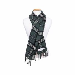 Olive Plaid Wool Scarf