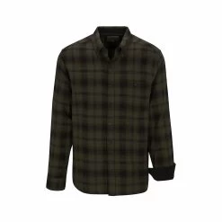 Men's Brushed Cotton Plaid Long Sleeve Shirt -Casual Wear Shop 77816 OLIVE l