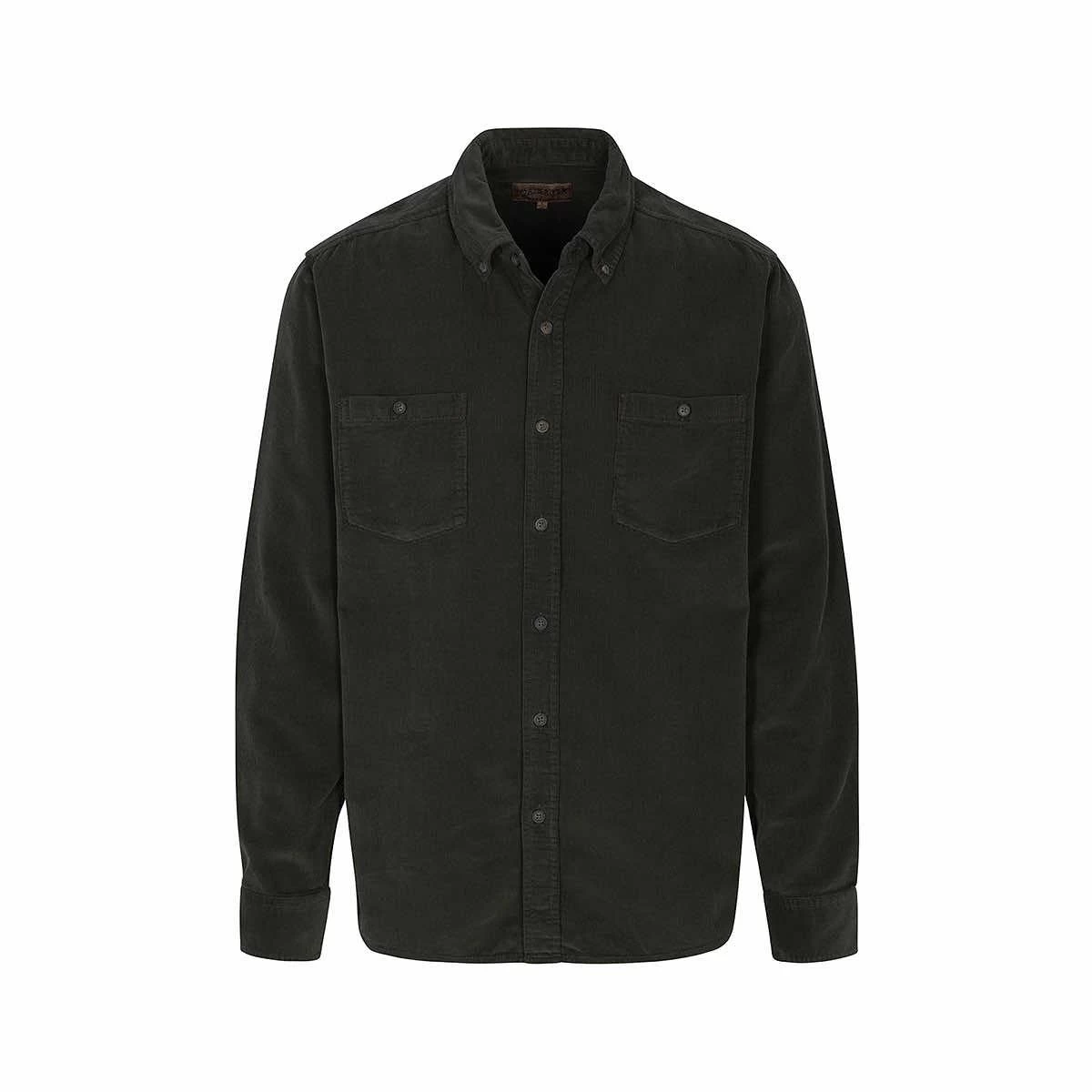 Men's Solid Corduroy Long Sleeve Shirt 4 Men's Solid Corduroy Long Sleeve Shirt - Image 2