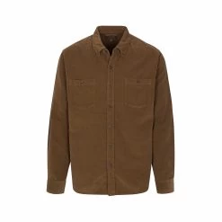 Men's Solid Corduroy Long Sleeve Shirt