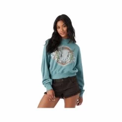 ONeill Women's Moment Crop Long Sleeve Pullover Top 7 ONeill Women's Moment Crop Long Sleeve Pullover Top -Casual Wear Shop 77841 TRELLIS TEL l