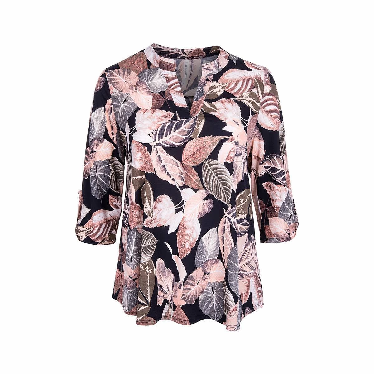 Women's Printed Lizzy 3/4 Sleeve Top - Curvy 7 Women's Printed Lizzy 3/4 Sleeve Top - Curvy - Image 6