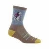 Women's Critter Club Micro Crew Lightweight Hiking Socks -Casual Wear Shop 78124 BARK l